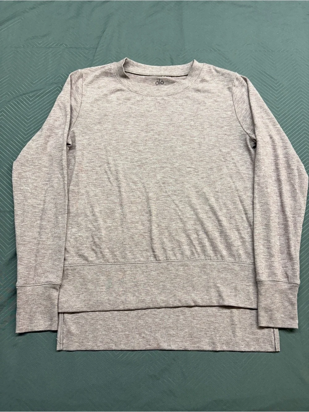 ALO Yoga Women’s Heathered Light Pink Crewneck Sweatshirt Size XS